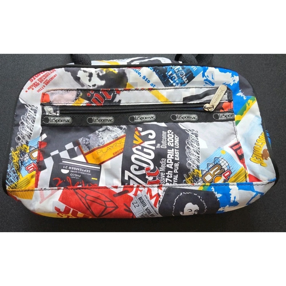 Le Sportsac MUSIC Design NYLON Bag Handle Strap Women's Handbag Purse - Picture 2 of 8